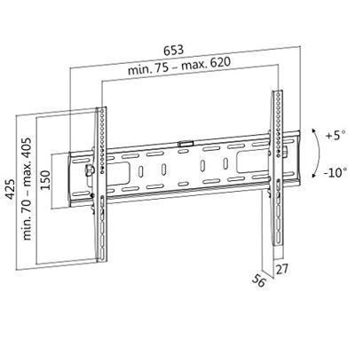 LogiLink BP0018 70 Zwart flat panel bureau steun