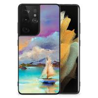 Kleurrijke Telefoonhoesje Samsung Galaxy S21 Ultra Boat - thumbnail