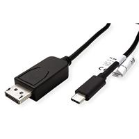Roline 11.04.5837 USB-C-displaykabel USB-C / DisplayPort Adapter USB-C stekker, DisplayPort-stekker 3.00 m Zwart - thumbnail