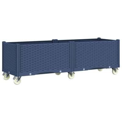 Plantenbak met wielen 160x50x54 cm polypropeen blauwgrijs Plantenbak met wielen 160x50x54 cm polypropeen blauwgrijs