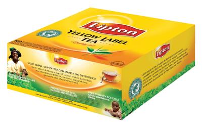 Lipton thee Feel Good Selection, Yellow label, doos van 100 zakjes