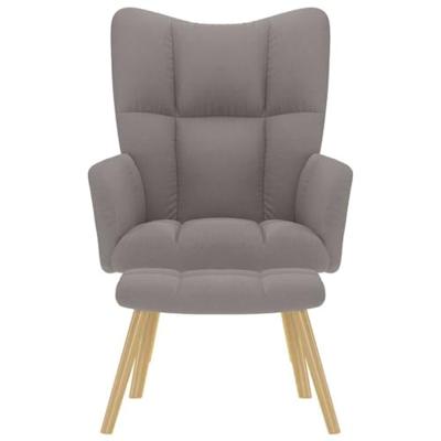 Relaxstoel met voetenbank stof taupe