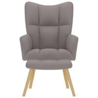 Relaxstoel met voetenbank stof taupe - thumbnail