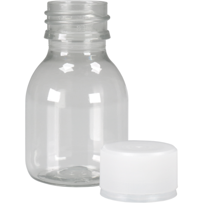 Fles | petfles | Gerecycled PET | met dop | 60ml | transparant | 144 stuks