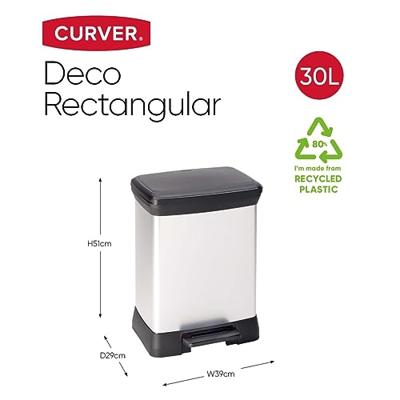Curver Decobin 30L rechthoekig Zilver