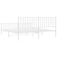 Bedframe met hoofd- en voeteneindemetaal wit 183x213 cm - thumbnail