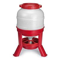 Pluimvee voertoren 30 l rood hopper op pootjes - thumbnail