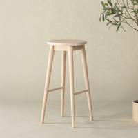 Nohr Barkruk 'Donella' Rubberhout, kleur Naturel (zithoogte 75cm) - thumbnail