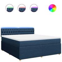 Boxspring met matras stof blauw 180x200 cm - thumbnail