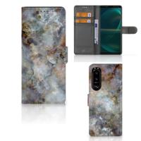 Sony Xperia 5III | Bookcase | Marmer Grijs - thumbnail