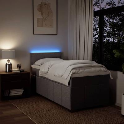 Boxspring met matras stof taupe 90x190 cm - thumbnail