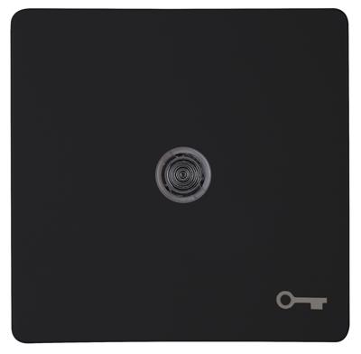 HK05 - bedieningswip wip met lens en symbool "sleutel", met bevestigingsplaat, mat-zwart