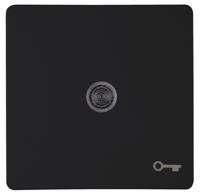 HK05 - bedieningswip wip met lens en symbool "sleutel", met bevestigingsplaat, mat-zwart - thumbnail