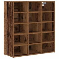 Schoenenkast met plank Oudhout 77,5 x 30 x 83,5 cm Bewerkt hout - thumbnail