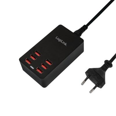 LogiLink PA0139 USB-oplader Binnen Uitgangsstroom (max.) 6400 mA 6 x 6x USB-A Automatische detectie