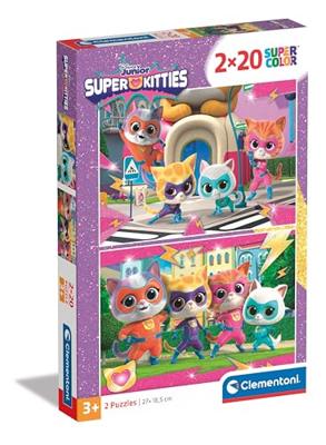 Clementoni legpuzzel super color super kittens, 2x20st. Clementoni legpuzzel super color super kittens, 2x20st.