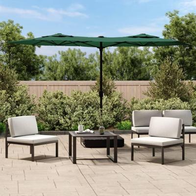 Parasol dubbel dak 316x240 cm groen
