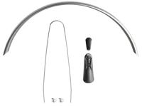 Achterspatbord Eurofender Snello 28" x 46 mm - smoke / titanium - thumbnail