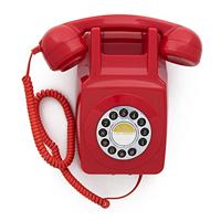 GPO 746 Retro Wall Push Button Telephone Red - thumbnail