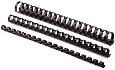 Fellowes bindruggen, pak van 100 stuks, 10 mm, zwart Fellowes bindruggen, pak van 100 stuks, 10 mm, zwart