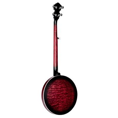 Ortega Falcon Series 5-string Banjo Transparent Fire Red elektrisch-akoestische banjo met gigbag