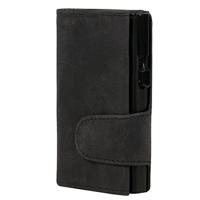 Juscha JU-961301 Pasjeshouder Clicksafe RFID Jachtleer ZW/ZW 8 Pasjes Met Opbergvak Voor Muntgeld - thumbnail