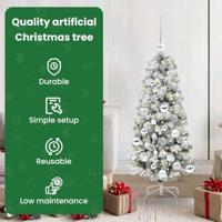 VidaXL Kunstmatige inklapbare kerstboom groen en wit 120 cm - thumbnail