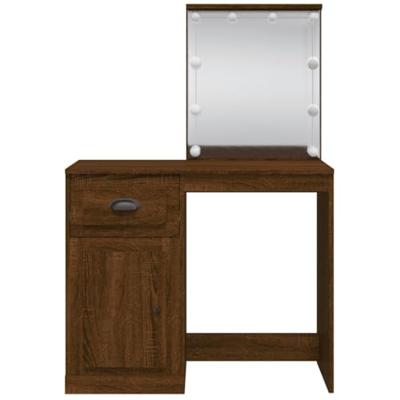 Kaptafel met LED-verlichting 90x42x132,5 cm bruin eikenkleur