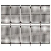 Kamerscherm 5 panelen poly rattan bruin - thumbnail