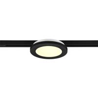 LED Railverlichting - Plafondlamp - Plafondverlichting - Trion Dual Camy - 2 Fase - 9W - Warm Wit 3000K - Dimbaar - Rond - Mat Zwart - Kunststof - thumbnail