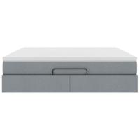 Ottoman bed met matras 160x200cm stof lichtgrijs - thumbnail