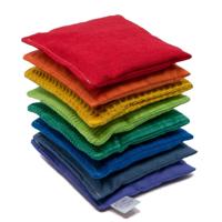 Little Botanic label Sensorische pittenzakjes 8 stuks Regenboog - thumbnail