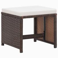 9-delige Tuinset met kussens poly rattan bruin - thumbnail