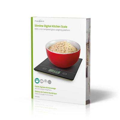 Nedis KASC620BK Keukenweegschaal Digitaal Glas / Kunststof Cr 2032 Batterij Zwart Nedis KASC620BK Keukenweegschaal Digitaal Glas / Kunststof Cr 2032 Batterij Zwart