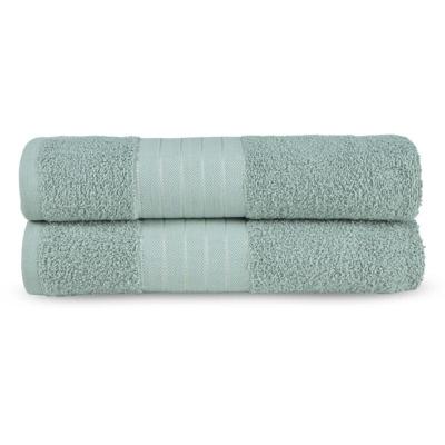 Good Morning Handdoeken set van 2 "Uni" - Groen - (70x140 cm) - Katoen Good Morning Handdoeken set van 2 "Uni" - Groen - (70x140 cm) - Katoen