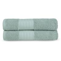 Good Morning Handdoeken set van 2 "Uni" - Groen - (70x140 cm) - Katoen - thumbnail