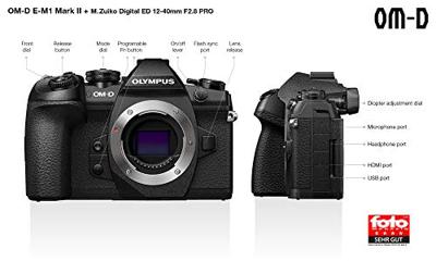 Olympus OM-D E-M10 Mark II Kit, Micro Four Thirds Systeemcamera En M.Zuiko Digital ED 12-40 MM F2.8 Pro Universele Zoom, Zwart, 6.9 x 13.4 x 9.1 cm