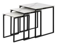 Bendt Bijzettafel 'Lone' Keramiek, Set van 3 stuks, kleur Wit - thumbnail