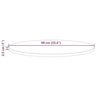 Tafelblad rond Ø90x2,5 cm massief grenenhout wasbruin - thumbnail