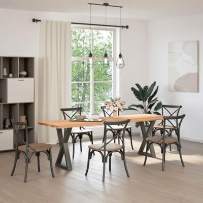 Eettafelpoten 2 st 60x(72-73,3) cm staal antraciet