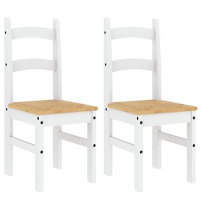 Eetkamerstoelen 2 st 40x46x99 cm massief grenenhout wit Eetkamerstoelen 2 st 40x46x99 cm massief grenenhout wit