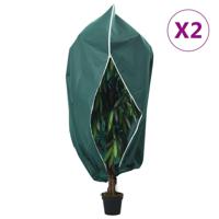 VidaXL Plantenhoezen met ritssluiting 2 st 70 g/m² 1,2x1,8 m - thumbnail