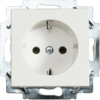 Opus 55 geaarde contactdoos met steekklemmen polarwit