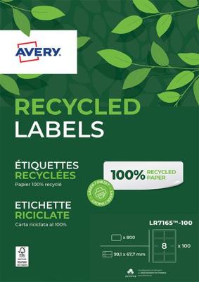 Etiket avery lr7165-100 99.1x67.7mm wit 800st Etiket avery lr7165-100 99.1x67.7mm wit 800st