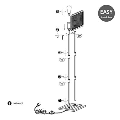 vloerlamp Weave 20/20/160cm, Zwart, 2 lichts staande lamp geschikt voor E27 LED lichtbron, met voetschakelaar, geschikt voor woonkamer, slaapkamer en thuiskantoor vloerlamp Weave 20/20/160cm, Zwart, 2 lichts staande lamp geschikt voor E27 LED lichtbron, met voetschakelaar, geschikt voor woonkamer, slaapkamer en thuiskantoor