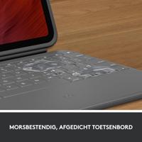Logitech Rugged Folio Keyboard Case voor iPad (10e generatie en A16) met Smart Connector en duurzaam, morsbestendig toetsenbord, US International QWERTY indeling - Grijs - thumbnail