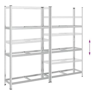 VidaXL 3-laags bandenrekken 2 st 110x40x200 cm staal zilverkleurig