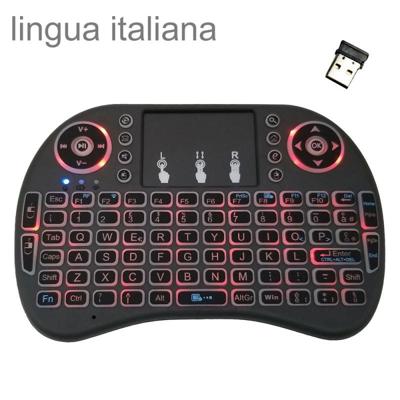 Ondersteuning taal: Italië i8 Air Mouse draadloze achtergrondverlichting toetsenbord met touchpad voor Android TV Box & Smart TV & PC Tablet & Xbox36