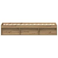 Bedframe zonder matras spaanplaat artisanaal eikenkleurig - thumbnail