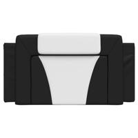 Hoofdbordkussen 100 cm kunstleer zwart en wit - thumbnail